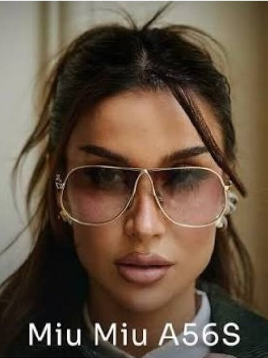 New Miu Miu MUA56S 5AK20I Oversized Women Purple Gold Sunglasses MUA 56S main image 4